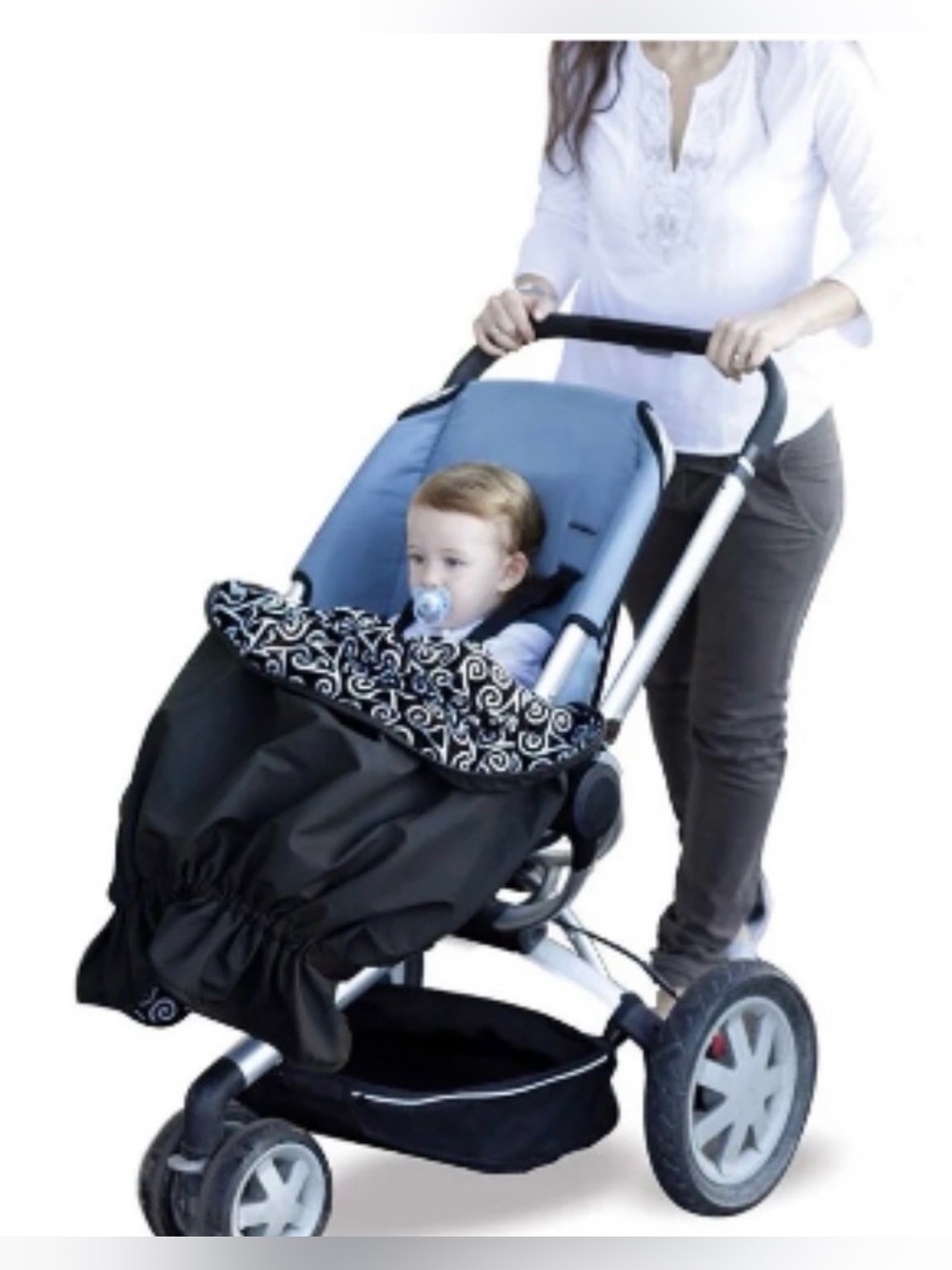 {sootheTIME} Snuggler weather Resistant Stroller cover Blanket Black baby